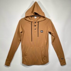 Flag Nor Fail Hoodie Pullover 3 Snap Button Stretch Performance Gold/Bro…